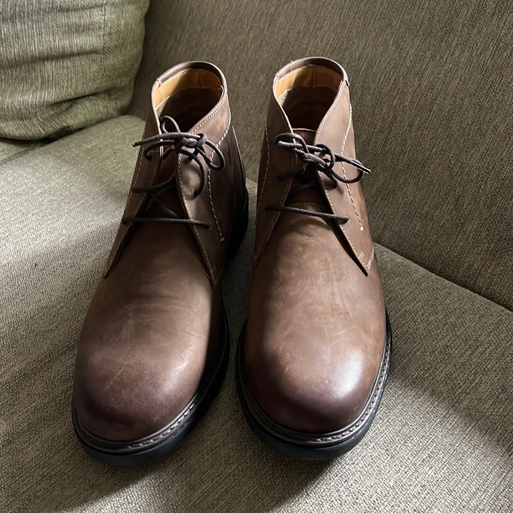 Brown suede boots